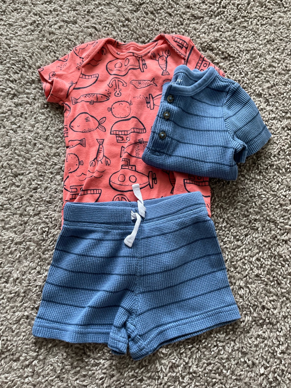 💥Mix &Match -5 for $25💥 Carter's Coral Nautical Print Baby Tee